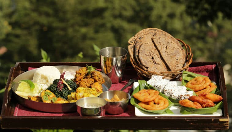 Traditional Kumaoni home-cooked meal in Uttarakhand